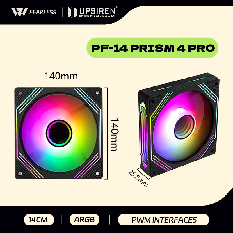 Argb Case Fan - UPSIREN PF-14 PRISM 4PRO Computergehäuselüfter 140
