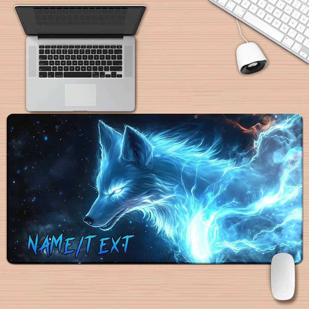 Pc Gaming Names - Personalisiertes XXL-Mauspad mit Magischem Wolf HD-Druck,