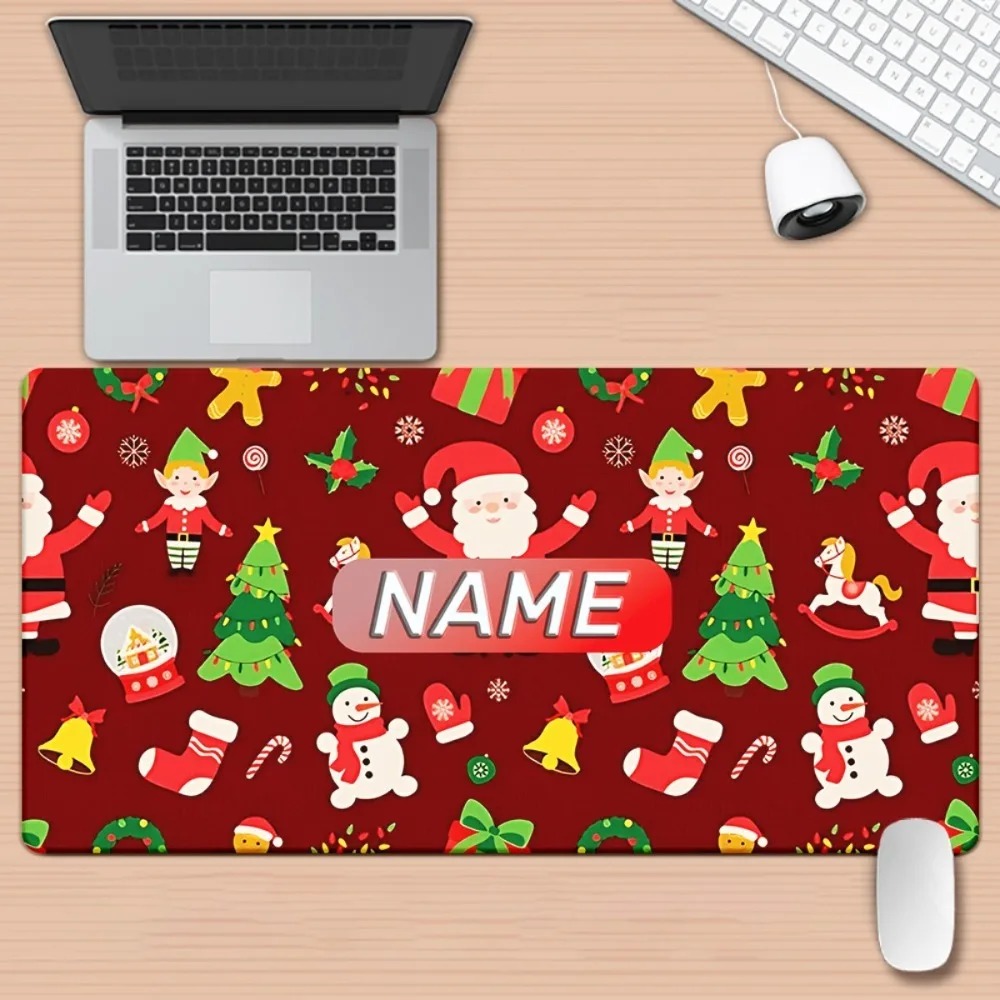 Pc Gaming Names - CIFbuy Rutschfeste Gummi-Cartoon-Weihnachts-Schreibtischunterlage, Santa-Rentier-Schneemann-Mauspad mit individuellem