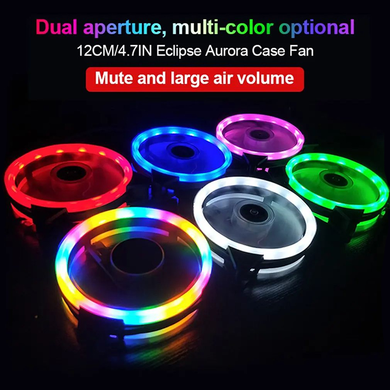 Argb Case Fan - 12 cm Aurora doppelseitig beleuchteter Computergehäuselüfter,