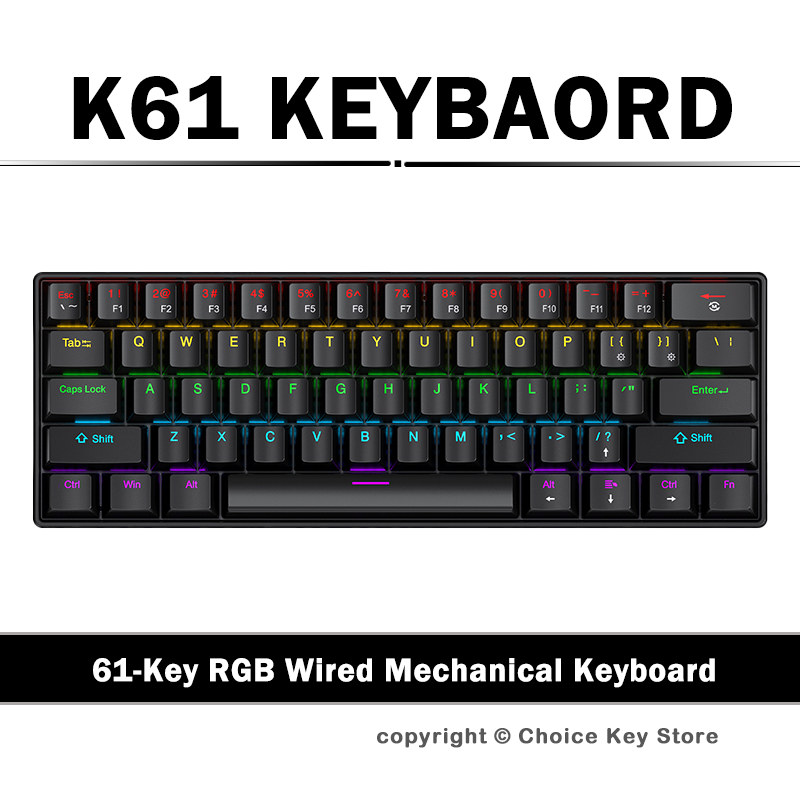 Pc Gaming Uk - APAYADO K61 Kabelgebundene mechanische Gaming-Tastatur, 61
